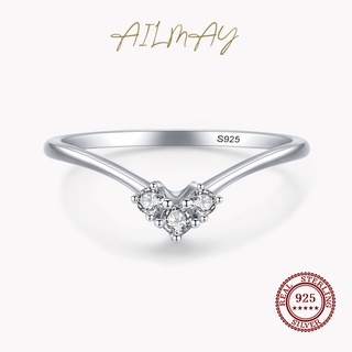 Ailmay แหวนเงินแท้ 925 รูปหยดน้ํา เครื่องประดับแฟชั่น หรูหรา สําหรับผู้หญิง งานแต่งงาน