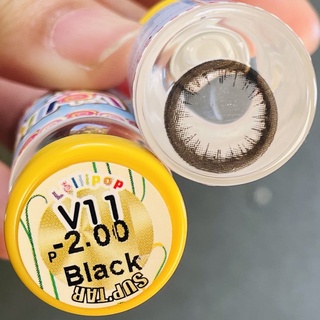 V11 Black บิ๊กอาย สีดำ Lopllipop Contact lens คอนแทคเลนส์ ตาโต สายตาสั้น สายตา ค่าสายตา -2.00 -2.75 bigeyes บิ๊กอายส์!