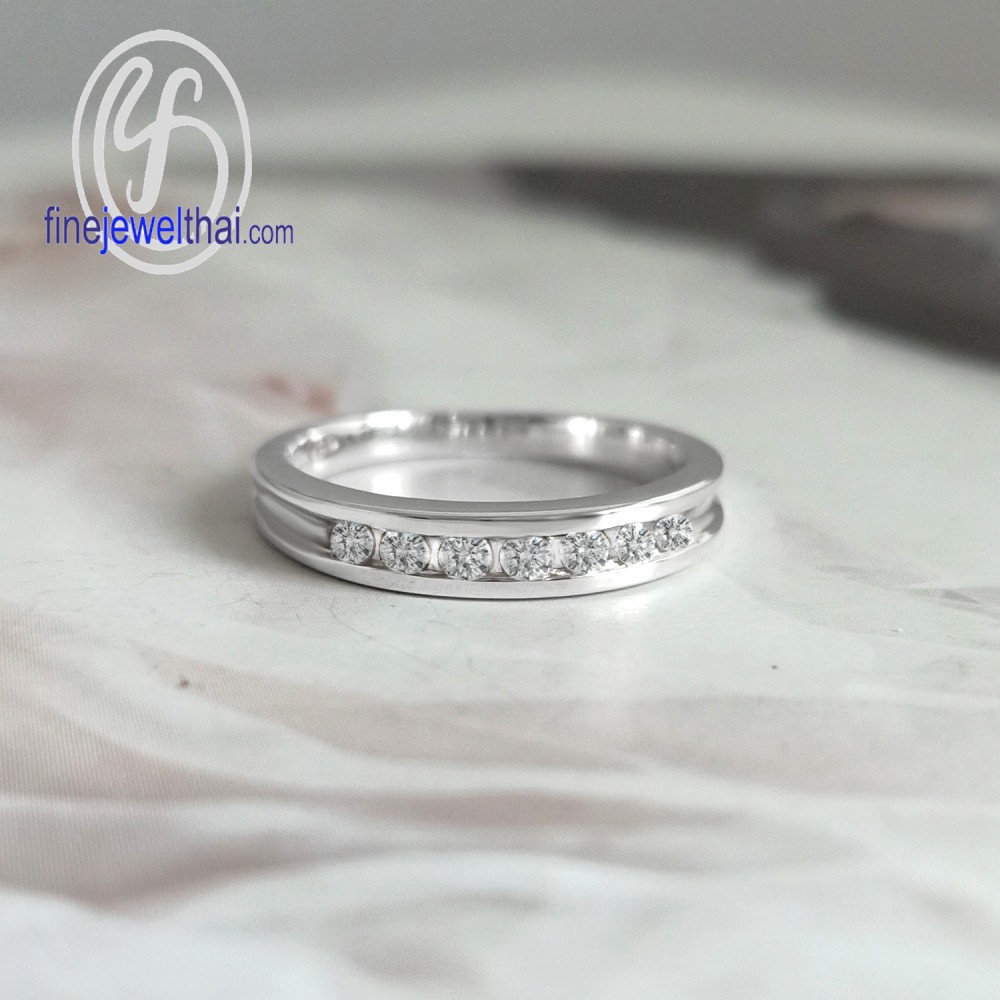 finejewelthai-แหวนเพชรcz-แหวนเงินแท้-เพชรสังเคราะห์-silver-daimond-cz-ring-r1028cz-rd-สามารถเลือกสีตัวเรือนได้