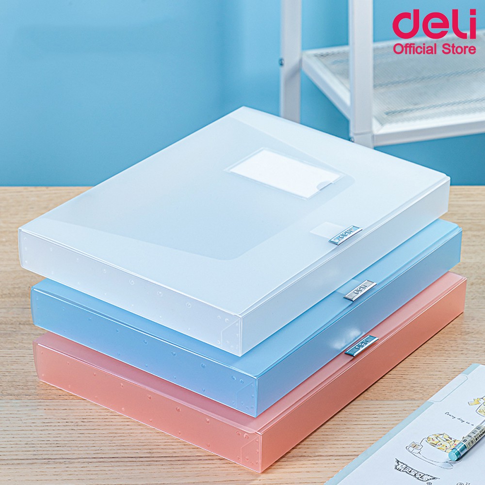 deli-63210-file-box-a4-กล่องแฟ้ม-ขนาดa4-สีพาสเทล-กล่องเอกสาร-อุปกรณ์สำนักงาน-แฟ้ม-แฟ้มใส่เอกสาร-แฟ้มงาน-อุปกรณ์จัดเอกสาร