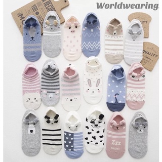 ภาพหน้าปกสินค้า(แพ็ค 12 คู่) ถุงเท้ามีหู Animal Socks ข้อสั้น คละ12ลาย ไม่ซ้ำ- WorldWearing ที่เกี่ยวข้อง