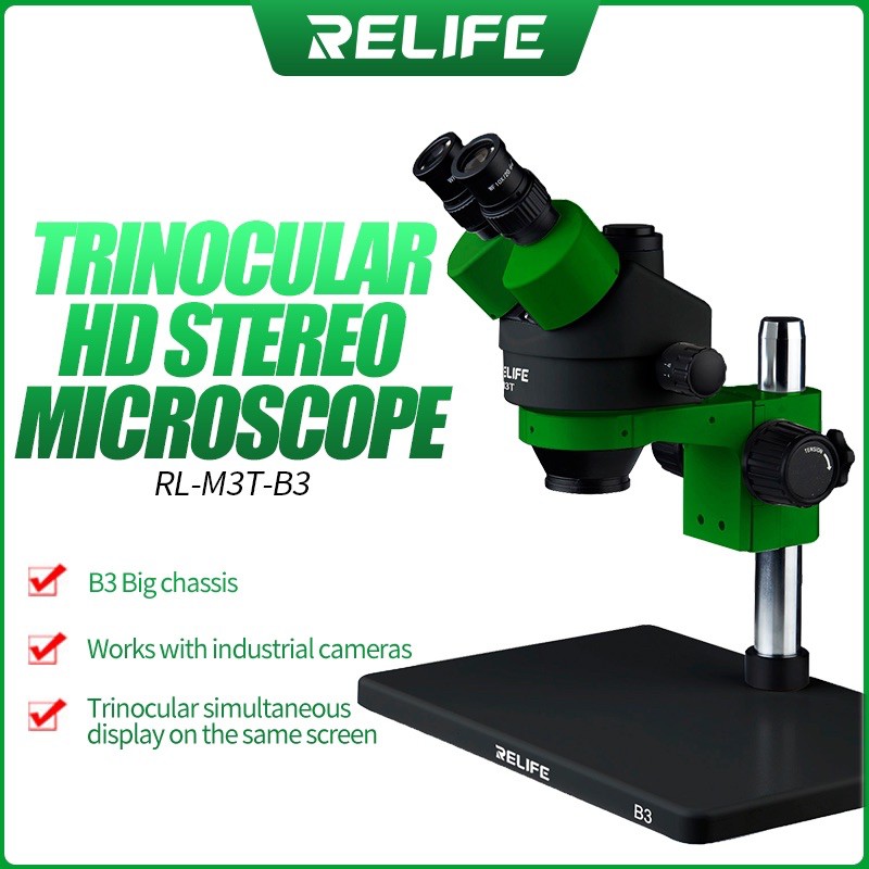 ภาพหน้าปกสินค้าRELIFE กล้องจุลทรรศน์ RL-M3T-B1,RL-M3T-B3 HDเคลือบเลนส์วัตถุประสงค์,ไม่มีแสงจ้า,ล้างภาพ กล้องจุลทรรศน์สเตอริโอ จากร้าน xinruipan บน Shopee