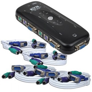 KVM 4 Port Switch 4คอม/1จอ PS/2 Console