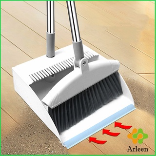 Arleen ชุดไม้กวาดไม้กวาด สามารถหมุน ได้ 180องศา ไม้กวาดพร้อมที่ตักขยะ Folding broom