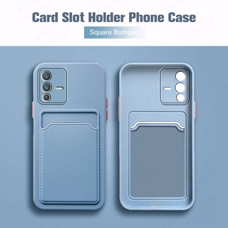 Holder Card Wallet Phone Cover For Vivo V23 5G Case For Vivo V23 V 23 VIVi Vivo 23A 5G Liquid Silicone Soft Fundas