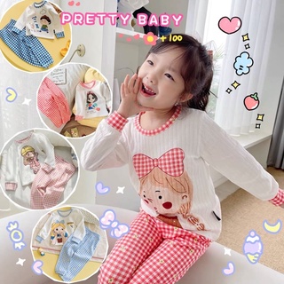 ภาพขนาดย่อของสินค้าPRETTY BABYพร้อมส่ง ชุดนอนเด็กแขนยาวลายการ์ตูน เนื้อผ้านุ่มยืดหยุ่นระบายอากาศได้ดี (137)