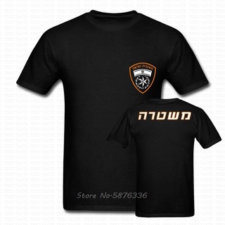 [S-5XL] ใหม่ เสื้อยืดลําลอง ผ้าฝ้าย แขนสั้น คอกลม พิมพ์ลายโลโก้ตํารวจ The Israel แฟชั่นสําหรับผู้ชาย