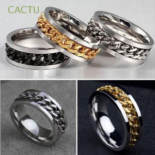 Cactu แหวนสแตนเลสสีเงิน / ดำ / ทองสำหรับงานแต่งงาน
