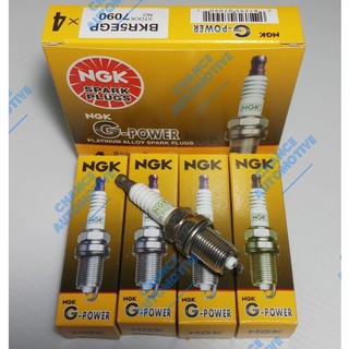 NGK หัวเทียน BKR6EGP 7092 (G-Power Platinum) NGK แท้ 100% (1ชุด/ 4หัว)