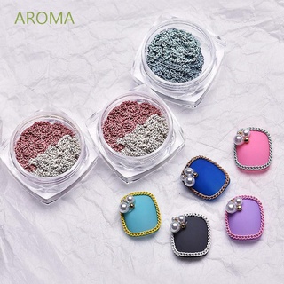 Aroma อุปกรณ์ตกแต่งเล็บผู้หญิง 3D Diy โลหะสีแดงญี่ปุ่น