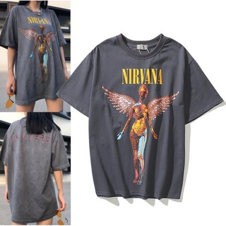 [พร้อมส่ง] Nirvana ใหม่ เสื้อยืดแขนสั้น ทรงหลวม สไตล์เรโทร