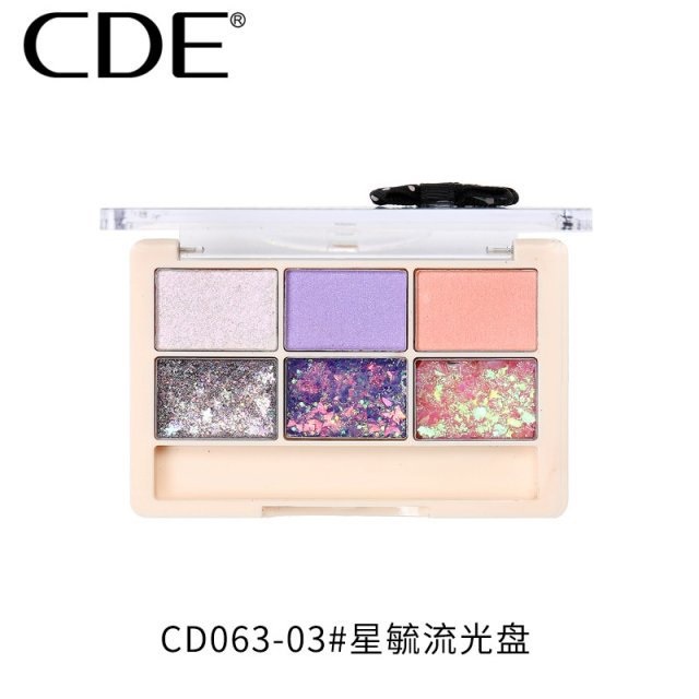 อายแชโดว์กากเพชร-cde-ซีดีอี-starlight-6-color-eyeshadow-cd063