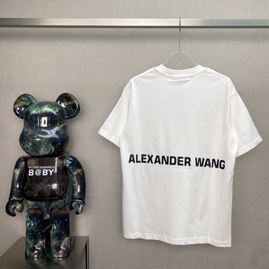ภาพหน้าปกสินค้าเสื้อยืดแขนสั้น พิมพ์ลายโลโก้ตัวอักษร Alexander Wang Alexander Wang สําหรับผู้ชาย และผู้หญิง