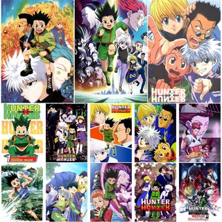 สติกเกอร์โปสเตอร์ กระดาษเคลือบสีขาว พิมพ์ลายอนิเมะ Hunter X Hunter สไตล์คลาสสิก สําหรับตกแต่งผนังบ้าน บาร์ ห้องนั่งเล่น