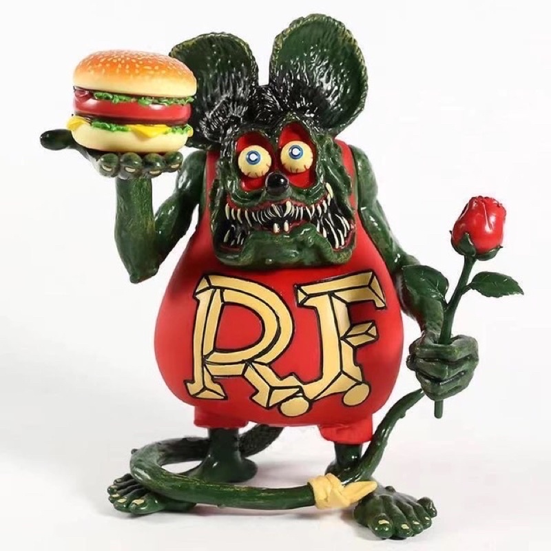RF Rat Fink with Hamburger & Rose Wacky Wobbler PVC Figure 20 cm ...
