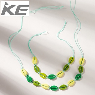 Jewelry Colorful Alloy Shell Necklace Bracelet Set for girls for women low price