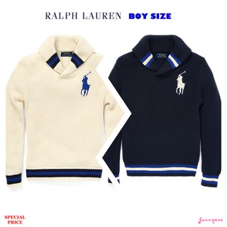 RALPH LAUREN COTTON SHAWL-COLLAR SWEATER (BOYS SIZE 8-20)