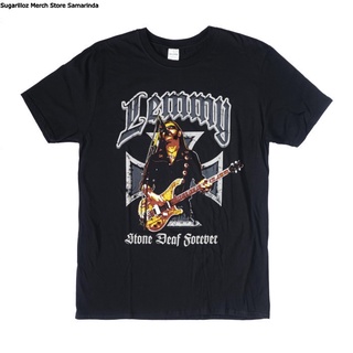 เสื้อยืดโอเวอร์ไซส์เสื้อเชิ้ต Lemmy Iron Cross Stone Deaf Forever Band - MS-4XL