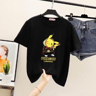 เสื้อยืดแขนสั้นใหม่การ์ตูนญี่ปุ่นโปเกมอนหล่อ Pikachu เสื้อผ้าสำหรับผู้ชายและผู้หญิง