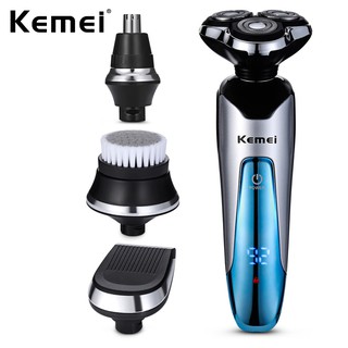 ภาพหน้าปกสินค้าKemei Professional 4 In1 Mens Grooming Kit Fully Washable Electric Shaver LED Display Razor Shaver Hair Clipper KM-5390 ที่เกี่ยวข้อง
