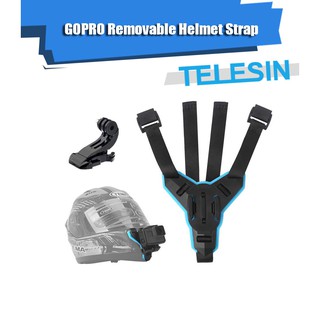 สินค้า TELESIN GOPRO สายรัดคาง หมวกกันน็อค สำหรับติดกล้อง Action Camera ถอดได้ Helmet Chin Mount Helmet Strap Mount 2019