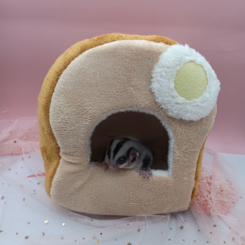 บ้านขนมปัง-ที่นอน-บ้านไข่ดาว-นุ่มนิ่ม-น่ารัก-ที่นอน-เปล-สำหรับ-ชูการ์ไกรเดอร์-นก-กระรอก-บุชเบบี้-ชูก้า