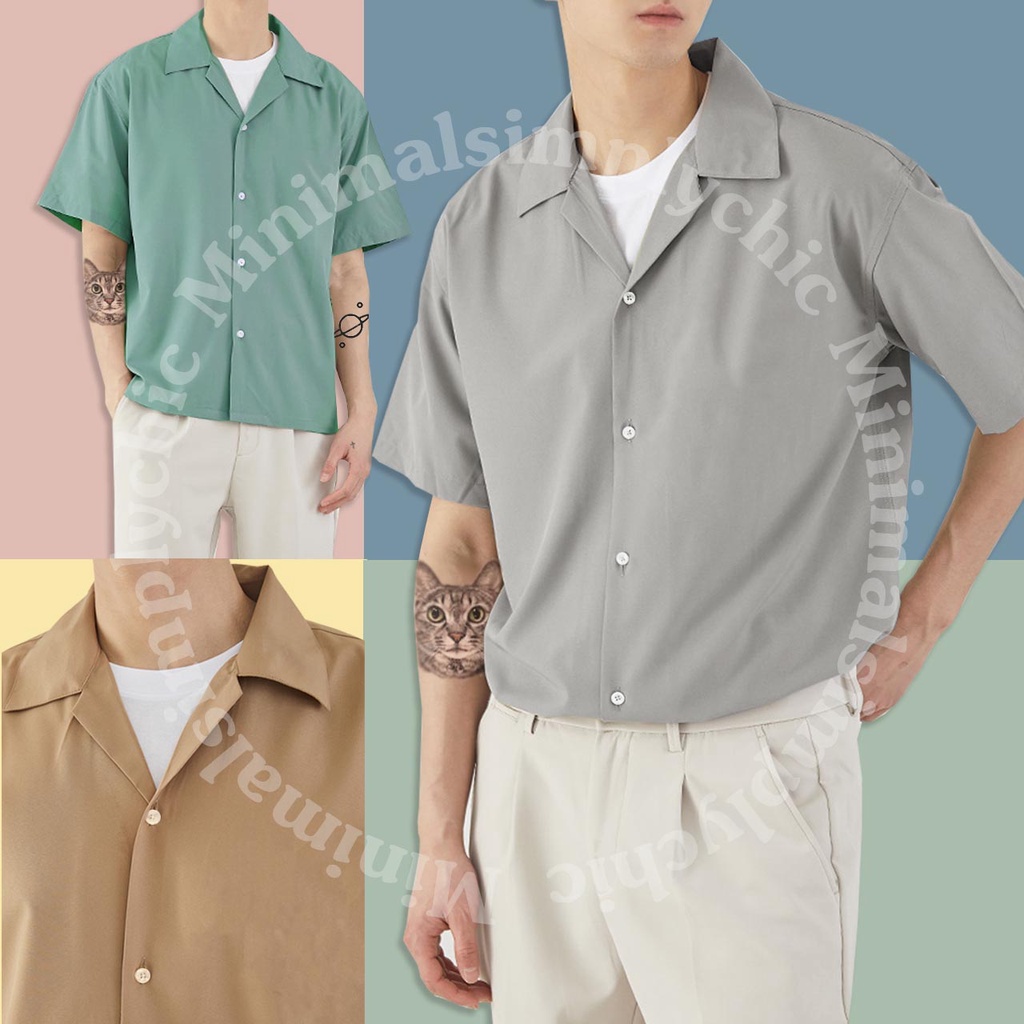 ภาพหน้าปกสินค้าSALE ฮาวายทรงสวย ทรงโอเวอร์ไซส์ มีหลายสี เสื้อเชิ้ตผู้ชาย เสื้อเชิ้ตผู้ชาย สไตล์เกาหลี เสื้อแขนสั้น เสื้อเชิ๊ต จากร้าน minimalsimplychic บน Shopee