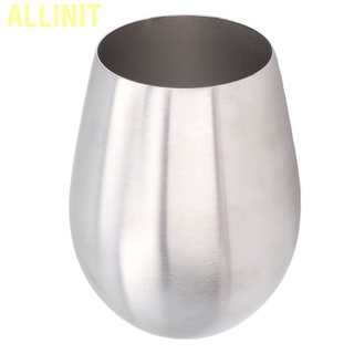 Allinit Stainless Steel Wine Glass Comfortable Grip Metal Edge Safe Practical Portable Easy Use Cups