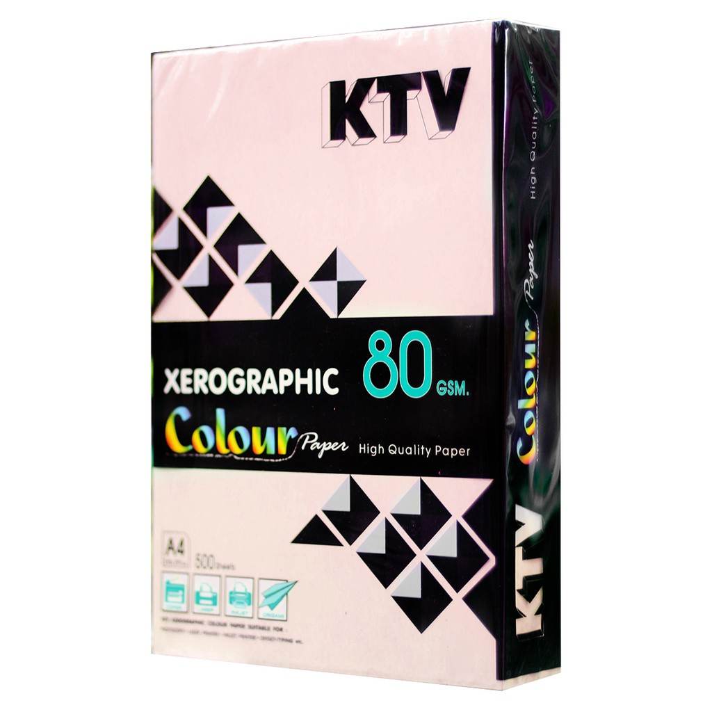 ktv-กระดาษถ่ายเอกสารสีชมพู-a4-80-แกรม-500-แผ่น-รีม-rem