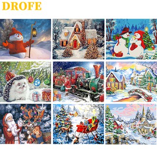 ภาพหน้าปกสินค้าDROFE ภาพวาดระบายสีตามตัวเลข ผ้าใบ รูปคอลเลกชันคริสต์มาส  พร้อมสี ขนาด 50X40 ซม. ที่เกี่ยวข้อง