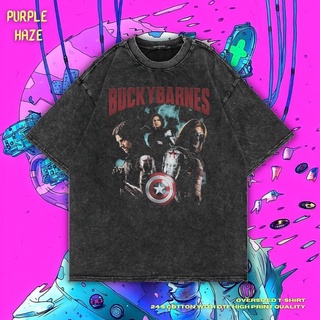 เสื้อยืด ขนาดใหญ่ พิมพ์ลาย Haze Bucky Barnes สีม่วง | หินล้างทําความสะอาด | เสื้อเชิ้ต ลาย Bucky Barnes | ทหารฤดูหนาว |