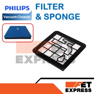 FILTER &amp; SPONGE แผ่นกรองเครื่องดูดฝุ่น สำหรับเครื่องดูดฝุ่น PHILIPS รุ่น FC9350 , FC9351 (432200538211 , 432200494471)