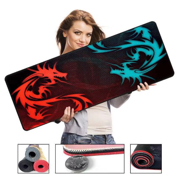 ภาพหน้าปกสินค้าแผ่นรองเมาส์ ขนาด 80 x 30 cm. Mouse pad แผ่นรองเมาส์แบบสปีด ลายมังกร จากร้าน zhouzhixing บน Shopee