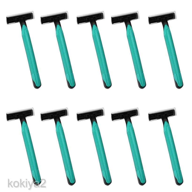 ภาพหน้าปกสินค้าPack of 10 Disposable Razor Shaver Twin Blade Fixed Head Mens Razors จากร้าน kokiya2.th บน Shopee