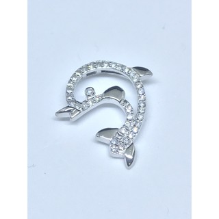 จี้ปลาโลมา พลอย CZ เงินแท้925 Dolphin pendant, CZ gemstone, 925 sterling silver