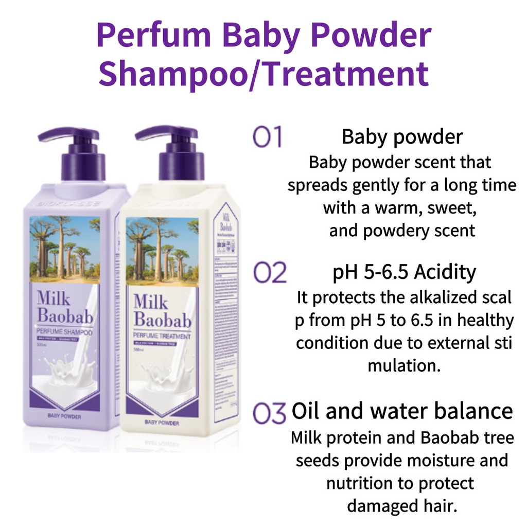 [Milk Babab]milk Baobab Shampoo/Treatment 500ml 3type Scent จากเกาหลี ...
