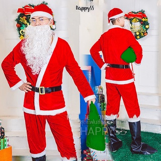 ภาพหน้าปกสินค้าชุดซานต้าครอส ผ้ากำมะหยี่ เซ็ทสุุดคุ้ม พร้อมหมวก หนวด รองเท้าบู๊ท เข็มขัด 🏍️💨 ส่งไวจากไทย ที่เกี่ยวข้อง