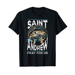 แฟชั่น เสื้อยืดคอกลม ผ้าฝ้าย พิมพ์ลาย St Andrew Patron Saint of Fisherman สไตล์ฮิปฮอป สตรีท ฮาราจูกุ สําหรับผู้ชาย