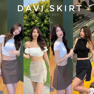 Davi skirt กระโปรงทรงเอ เอวกลาง-เอวต่ำ ดีไซน์สวยเก๋ แหวกด้านหน้าทำให้ดูมีอะไร ใส่ออกมาแล้วทรงเก๋มากๆค่า