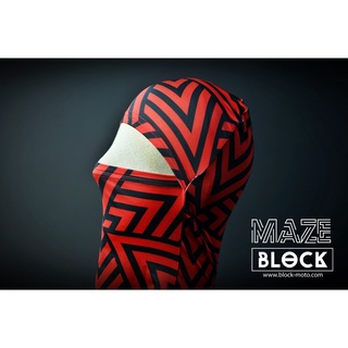 ภาพขนาดย่อสินค้าโม่ง Block กัน UV แบบ Open face ลาย MAZE Red ลายใหม่