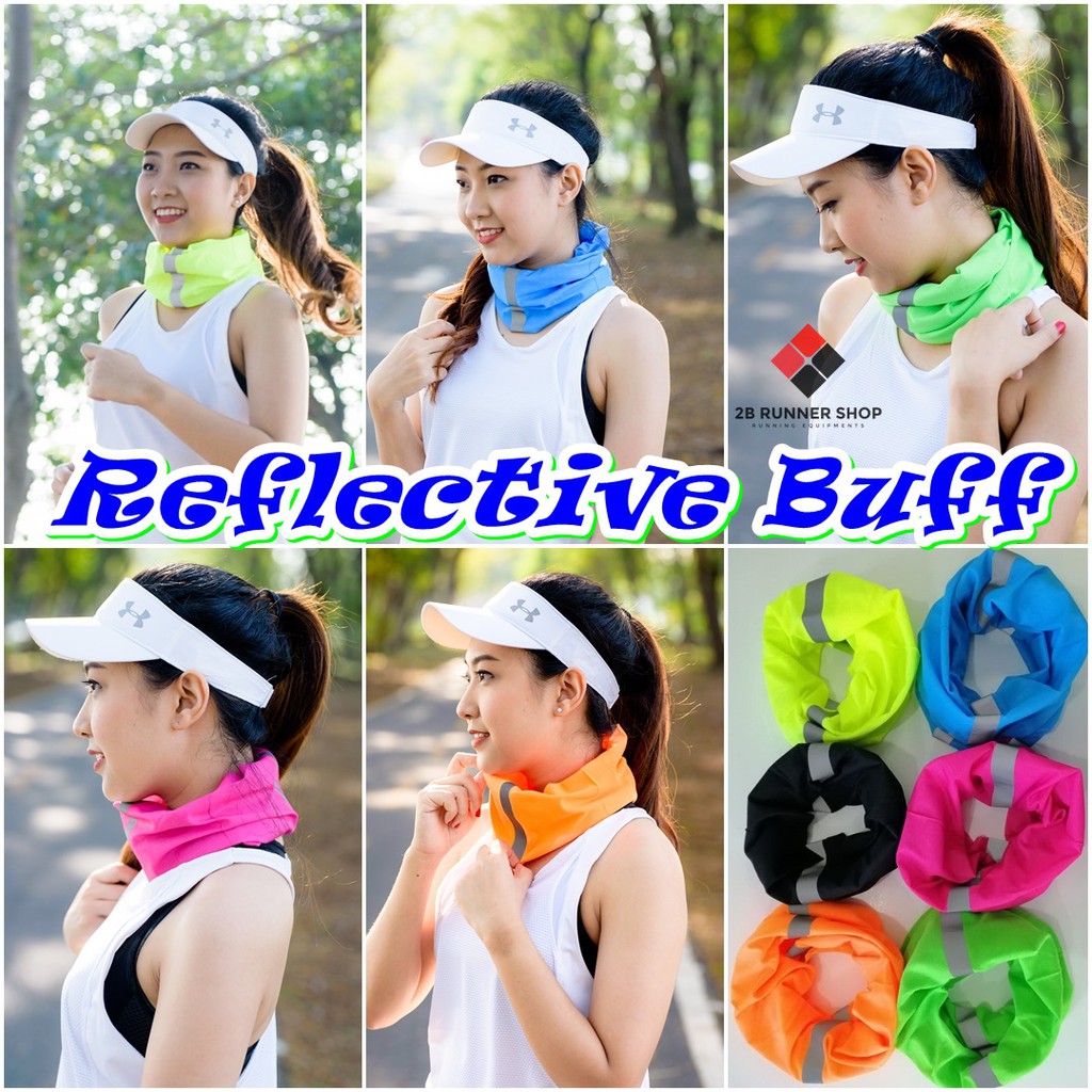 ผ้าบัฟมีแถบสะท้อนแสง Reflective Buff | Shopee Thailand