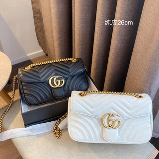 Gucci  ฤดูใบไม้ผลิและฤดูร้อนใหม่ป่าแฟชั่นกระเป๋าสะพายกระเป๋าถือแบบสบาย ๆ กระเป๋า messenger