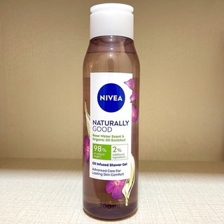 Nivea Naturally Good Rose Water Scent & Organic Oil 300ml อาบน้ำนีเวีย