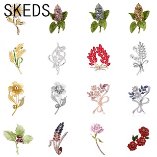 ภาพหน้าปกสินค้าSkeds เข็มกลัดโลหะ รูปดอกไม้ ประดับพลอยเทียม สวยหรู สไตล์วินเทจ ของขวัญ สําหรับผู้หญิง ที่เกี่ยวข้อง