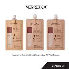 merrezca-skin-up-liquid-foundation-spf-50-pa-เมอเรซก้า-สกินอัพ-ลิควิดฟาวเดชั่น-สีไลท์-เบจ-แบบซองขนาด-5-ml