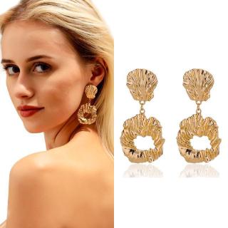 Women Gold Geometry Irregularity Dangle Earrings