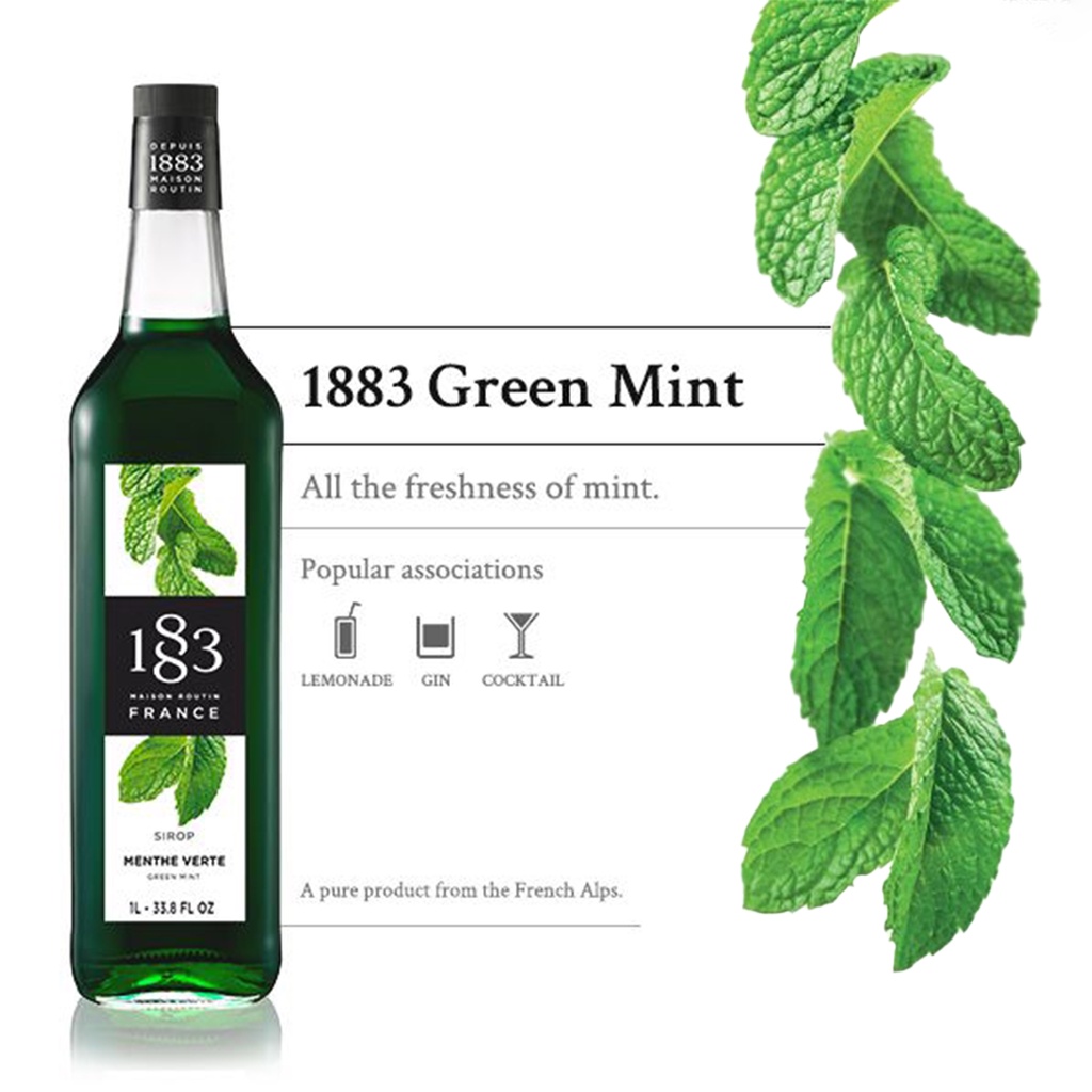 ภาพสินค้า1883 GREEN MINT FLAVORED SYRUP 1000 ml. (1883 น้ำเชื่อมกลิ่นกรีน มิ้นท์ 1000 มล.) จากร้าน intercof บน Shopee ภาพที่ 2