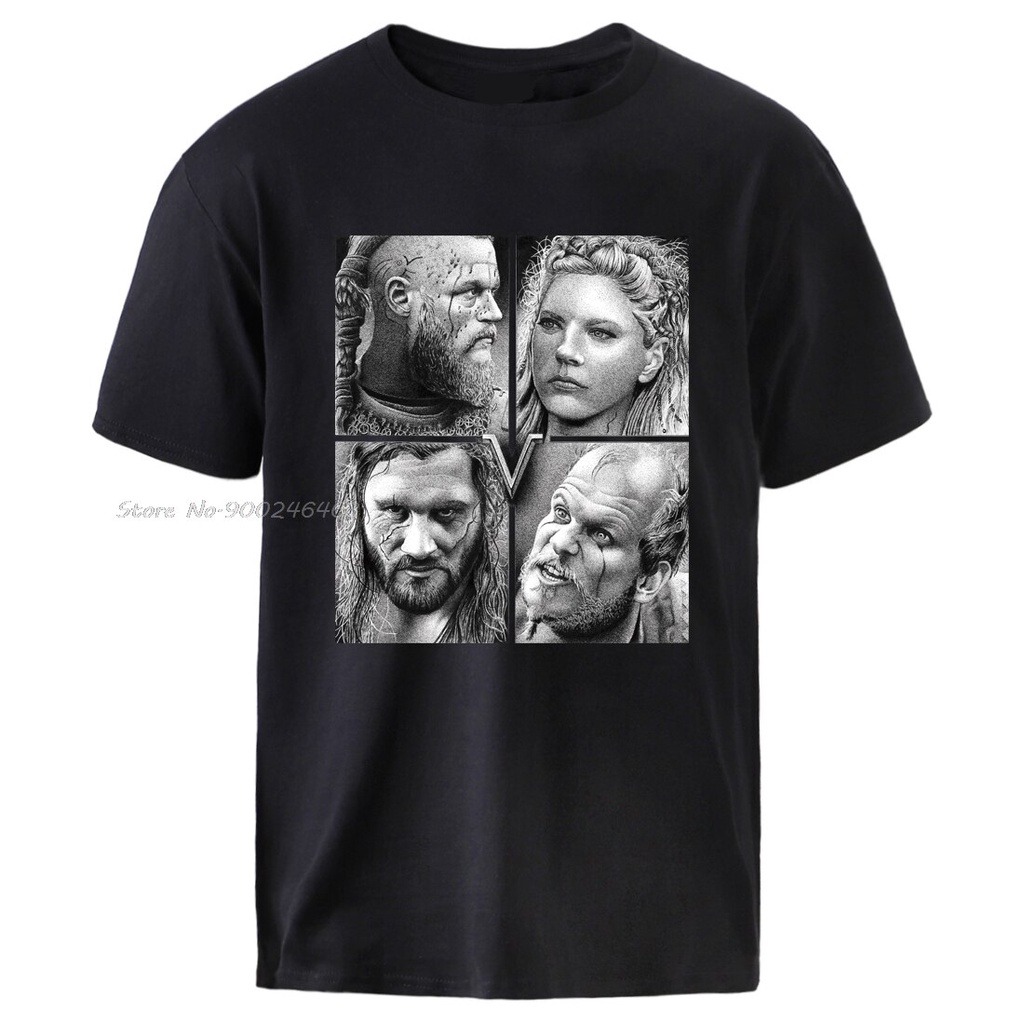 เสื้อยืดแขนสั้นลําลอง-ผ้าฝ้าย-พิมพ์ลาย-vikings-ragnar-lagertha-คุณภาพสูง-เหมาะกับใส่ทํางาน-แฟชั่นฤดูร้อน-สําหรับผู้ชายs