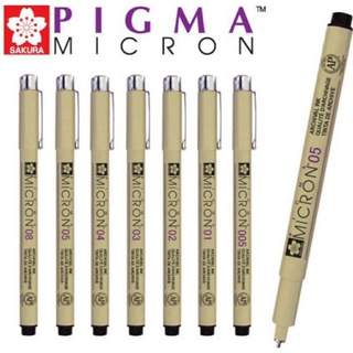 ปากกาหัวเข็มตัดเส้น Sakura Pigma Micron หมึกสีดำ,สีเทาเข้ม,สีเทาอ่อน