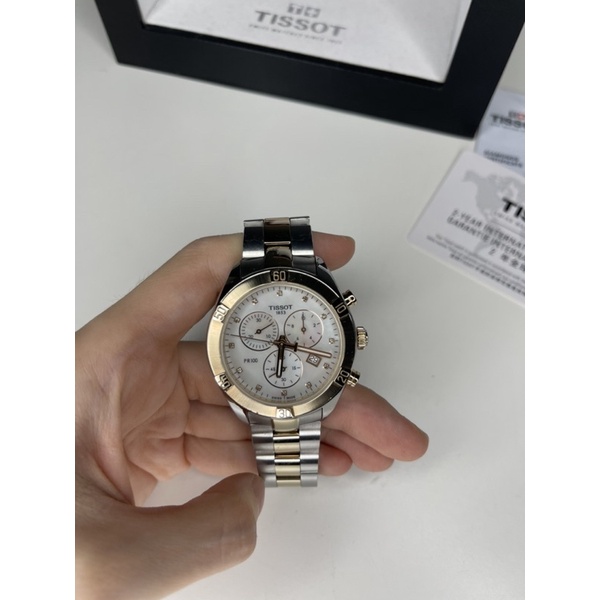 นาฬิกา-tissot-หน้ามุก-เพชร-12-เม็ด-ระบบ-quartz-มีกล่อง-มีใบ-สภาพสวย